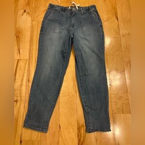 Size 14W- Judy Blue denim drawstring/ zip jeans- like new